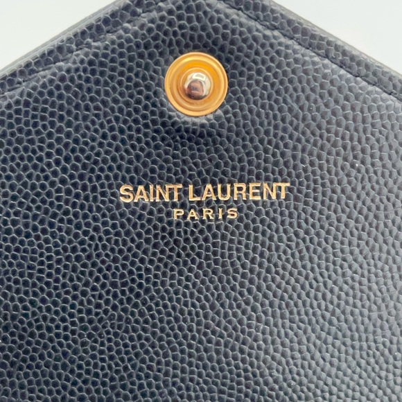 YSL Cassandre Matelassé Large Flap Wallet in Black. - Picture 7 of 10